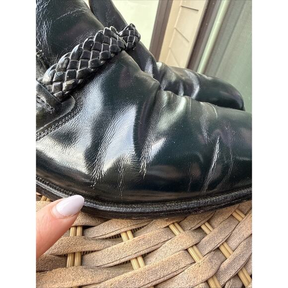 Allen Edmonds Belfast Loafers 11 C Shoes Slip On Braided Black Leather main image 4